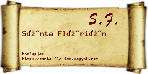 Sánta Flórián névjegykártya
